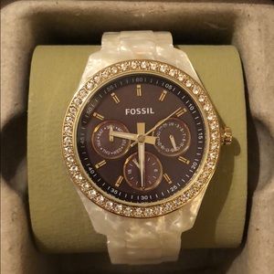 Genuine Fossil Moscow Pearl Acetate Band Watch